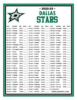 dallas stars schedule 2022 2023